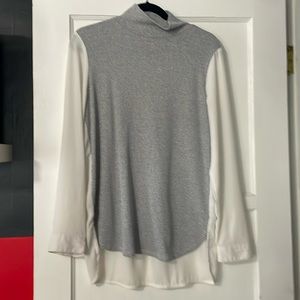 Loft Mixed fabric Blouse Medium